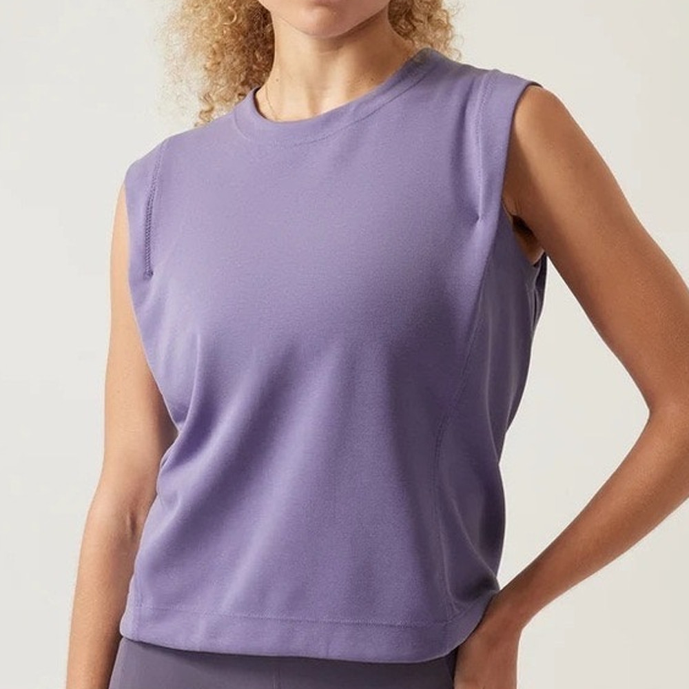 Athleta Women’s XS Seasoft Tank Top Sleeveless Sweatshirt Purple Stretch Active