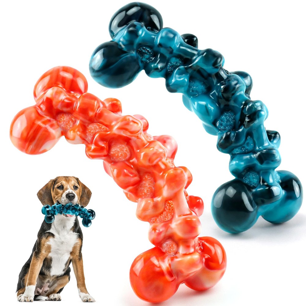 2 Pack Large Dog Chew Toys for Aggressive Chewers - Tough Dog Toys to Keep Th...