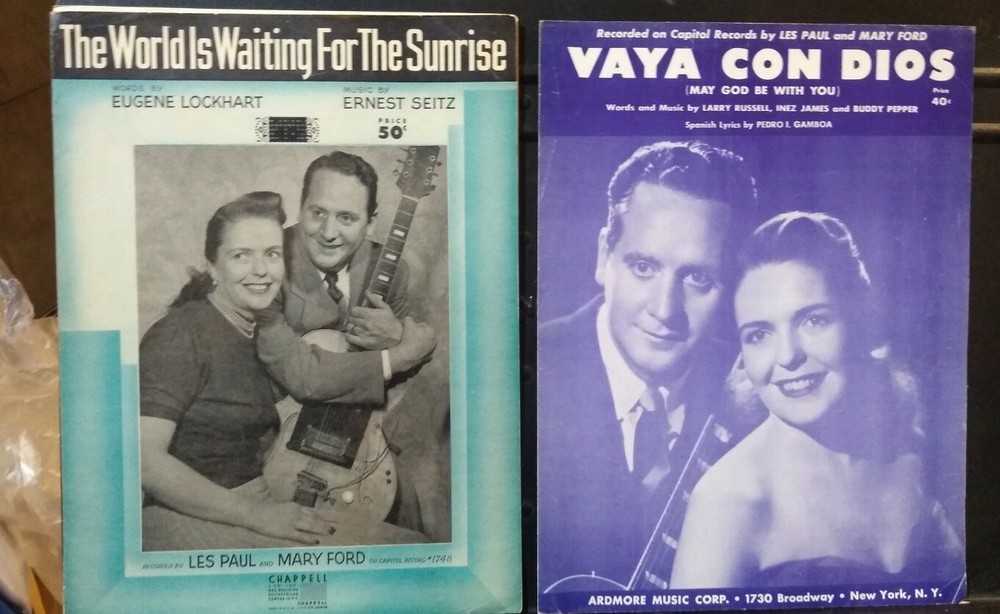 Les Paul Mary Ford Sheet Music Lot Of 2 Vintage Sheets VG Condition