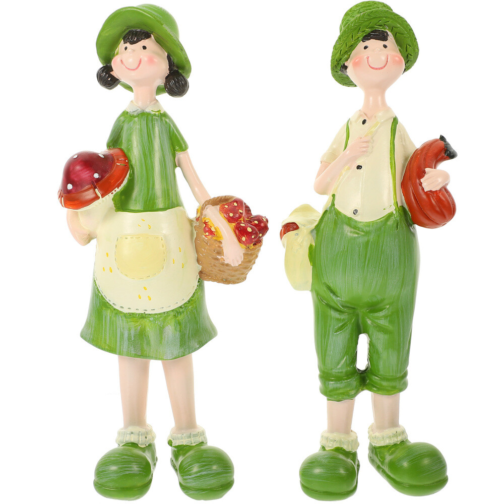 Charming Boy Girl Sculpture Statue for Fairy Garden Decor and Child Accessories