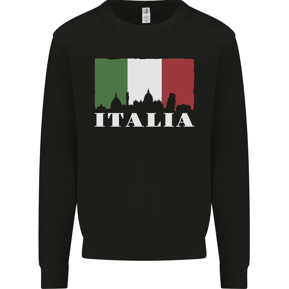 Italian Flag Design Men's Skyline Sweatshirt - Italy Themed Pullover