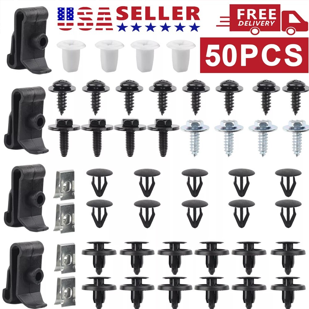 50Pcs Engine Splash Shield Fender Bumper Screw Clips Rivet Fastener For Toyota