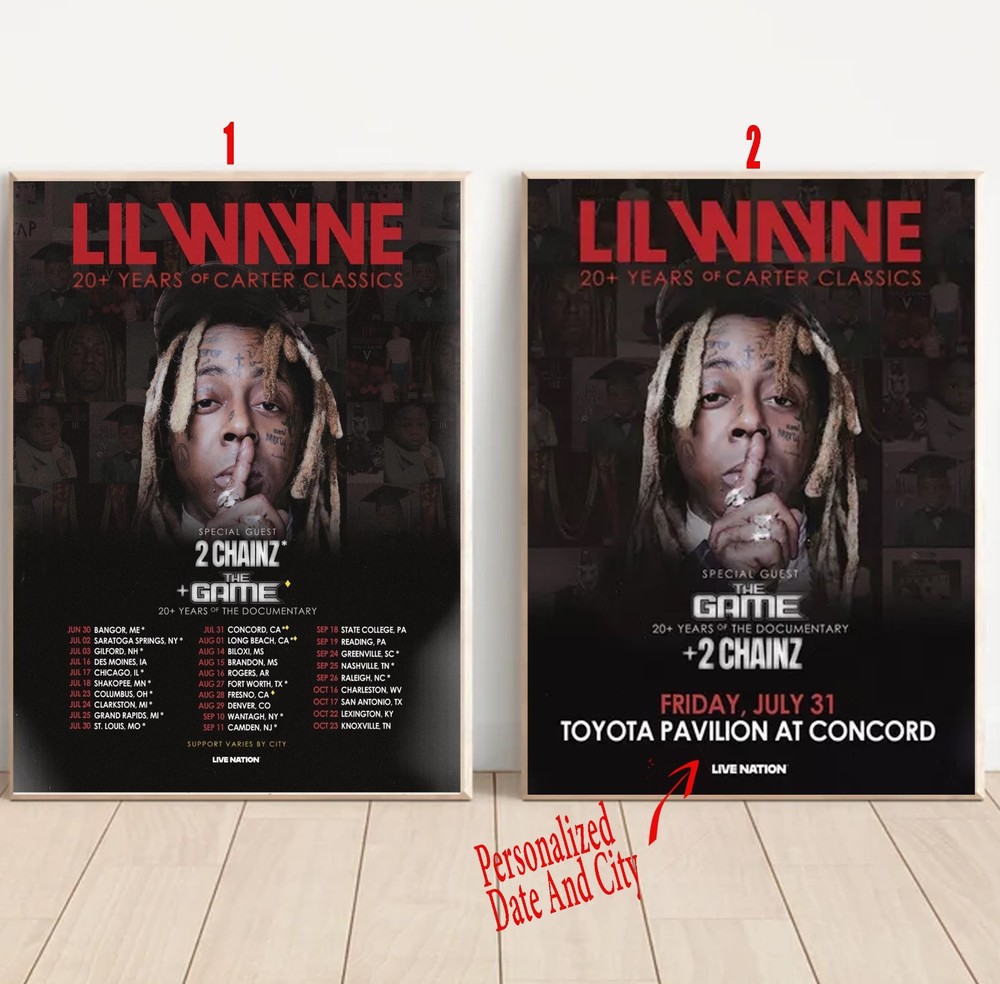 Custom Lil Wayne Extends 20th Anniversary Tour 2026 Poster