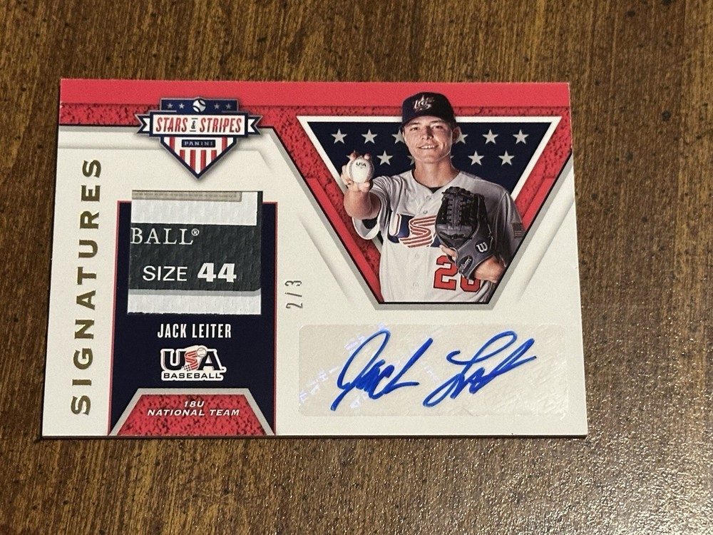 JACK LEITER 2019 Stars & Stripes Autograph USA TAG Patch #2/3 VANDERBILT RANGERS