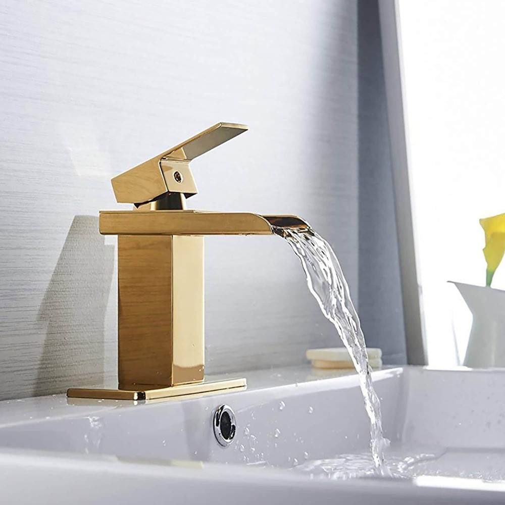 Elegant Gold Single Hole Bathroom Faucet for Modern Decor