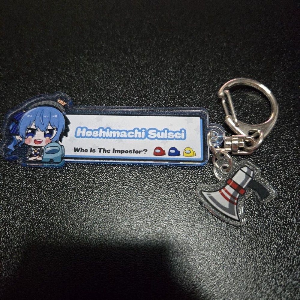 Hoshigai Suisei Hololive Among Us Keychain Collectible Merch