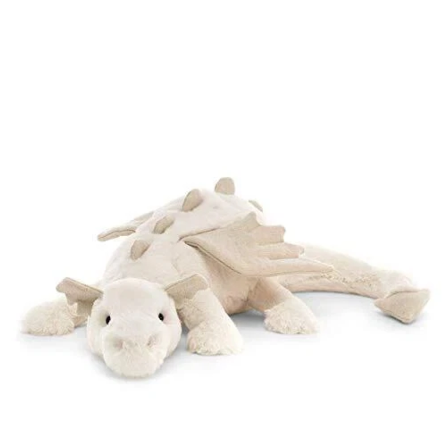 Jellycat Snow Dragon Plush Stuffed Animal Soft Toy New With Tags Dust Bag