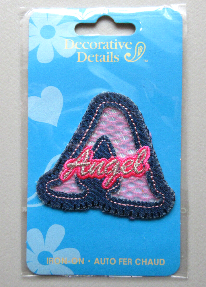 ANGEL NAME DECORATIVE DETAILS IRON ON PATCH FOR CLOTHING JACKET HANDBAGS CRAFTS