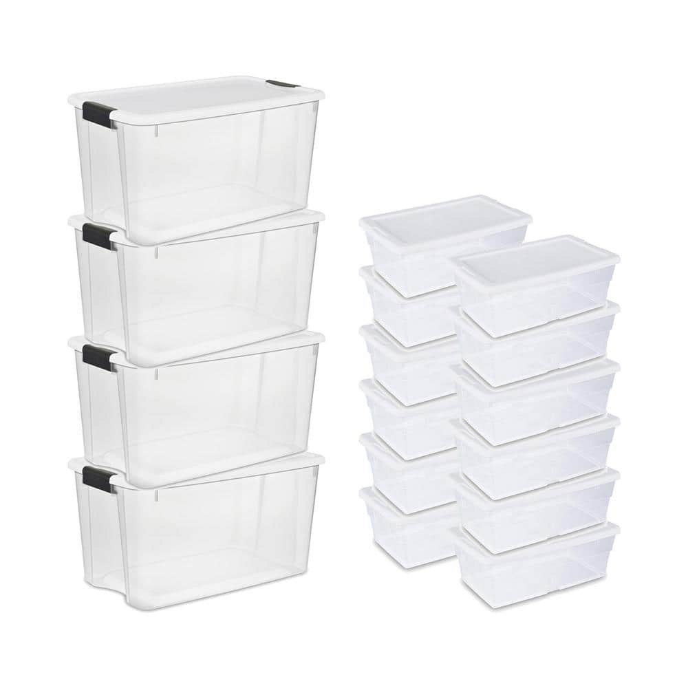 70Qt Ultra Latch Storage Box 4-Pack & 6Qt Containers 12-Pack