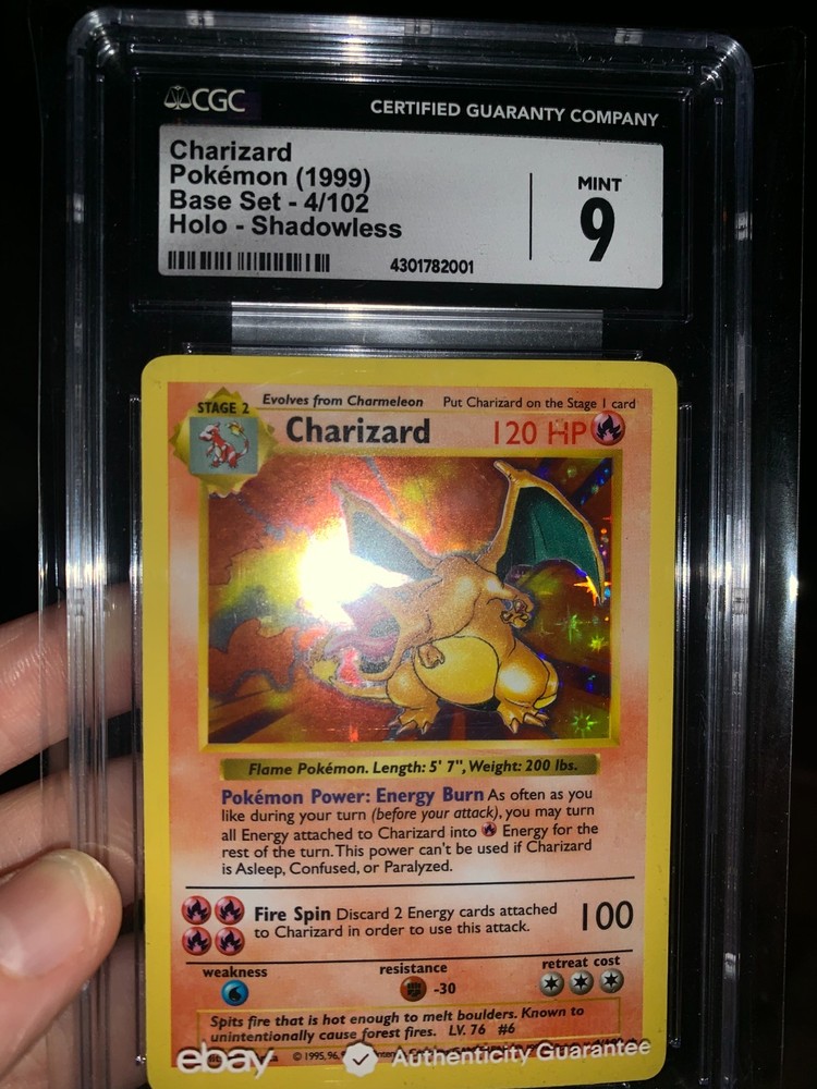 1999 Charizard 004/102 Base Set (Shadowless) Holo CGC graded 9 Great Condition