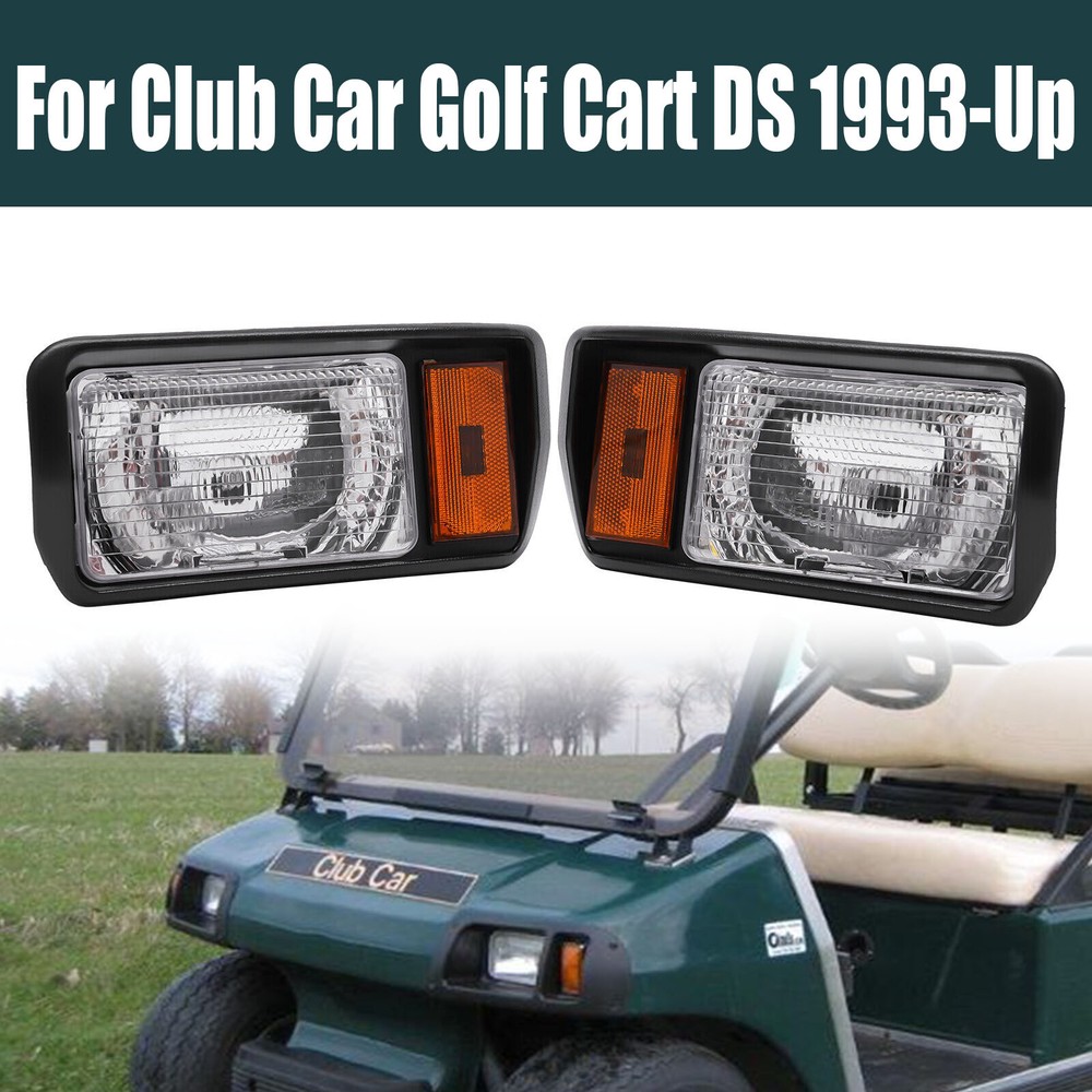 For Club Car DS Carts 1993-UP Golf Cart Halogen Headlights Left & Right Kit