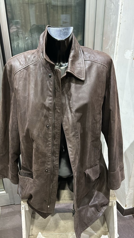 Vintage Mary Albert Brown Leather Jacket for Women Size 48 LLD473
