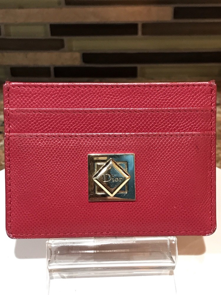 DIOR Pink Leather Card Holder for Women