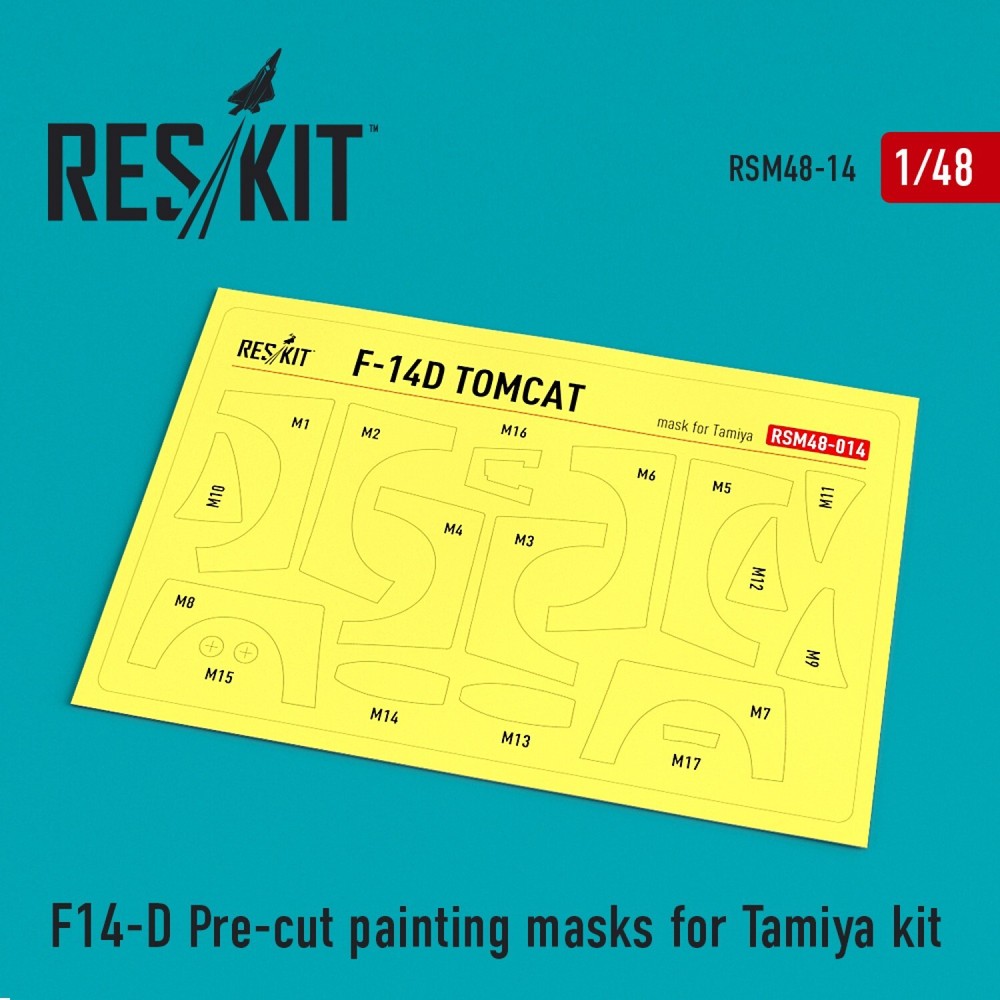 ResKit RSM48-0014 Scale 1:48 F-14D Tomcat Pre-cut painting masks for Tamiya kit
