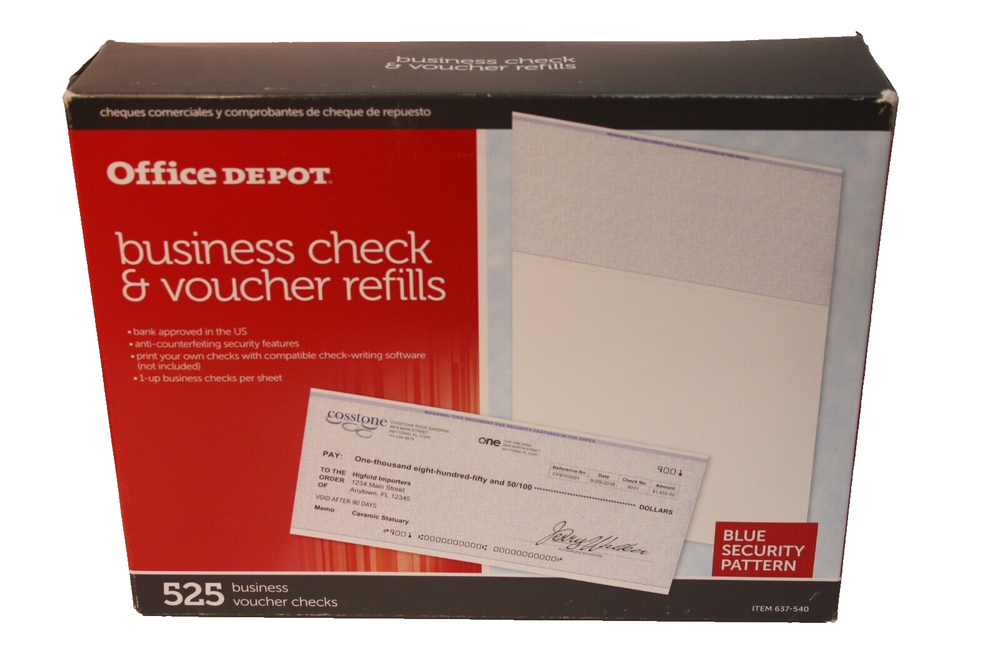 Business Checks & Voucher Refills (525 ct.) Office Depot-image