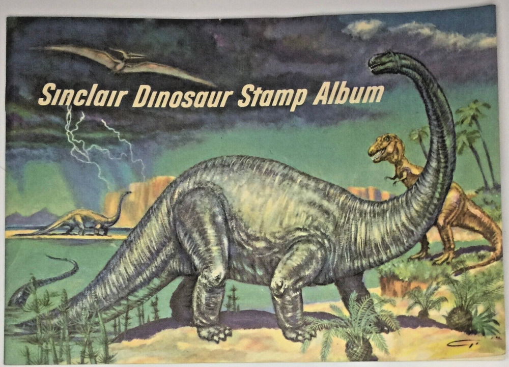 Vintage 1959 Sinclair Oil Co Dinosaur Stamp Album