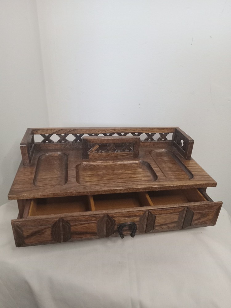 Vintage 1960s Pat Yoshikawa Wood Jewelry Box with Drawer from Japan