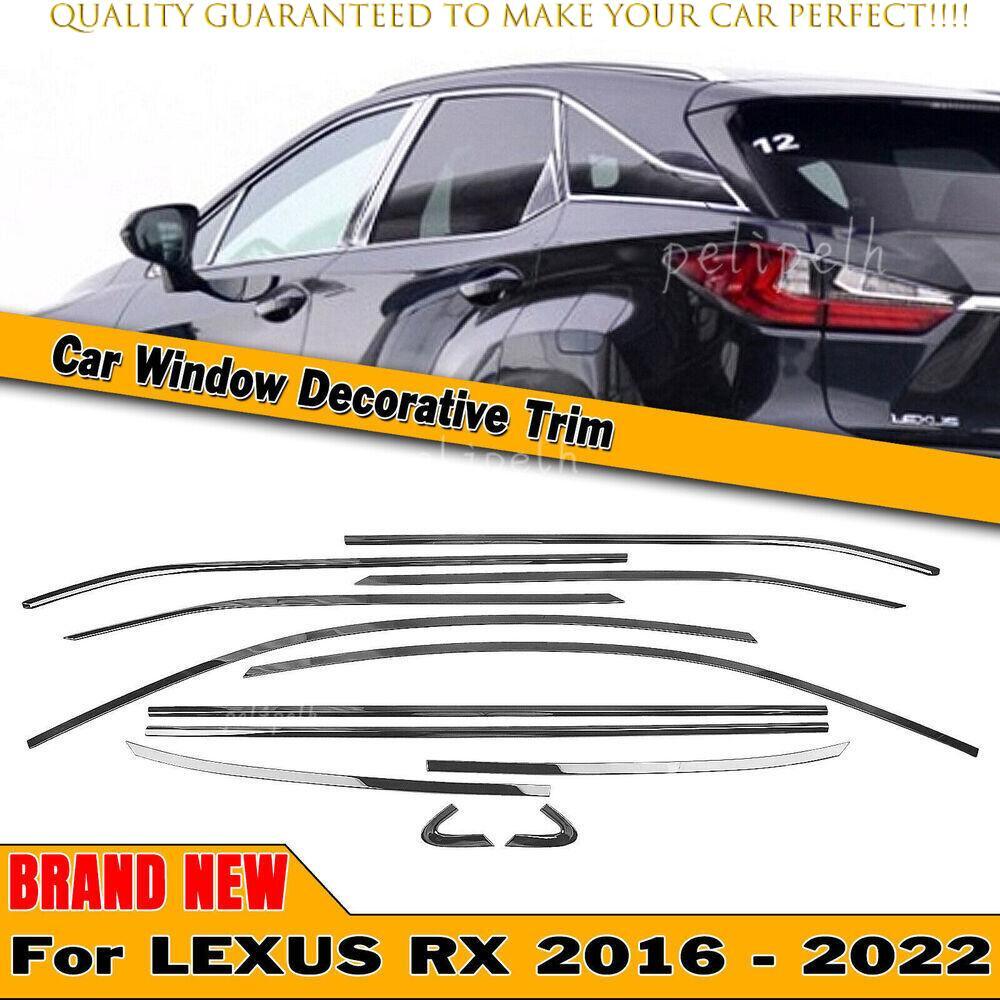 Car Window Sill Decor Trim Strip Cover For Lexus RX 2016-2022 Titanium Black