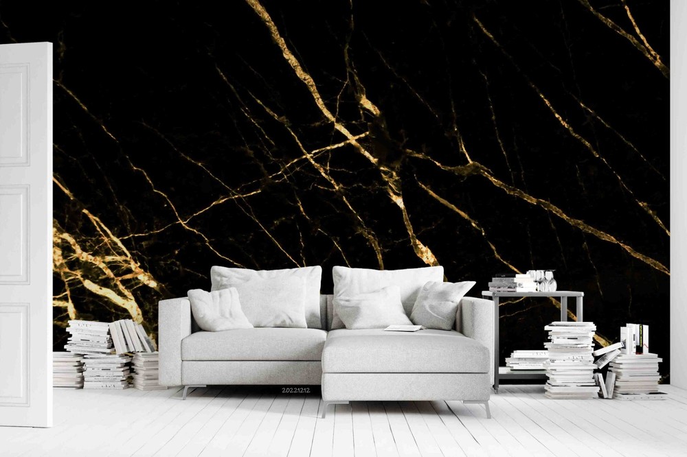 3D Black Gold Marble Texture Wall Murals Wallpaper Murals Wall Sticker