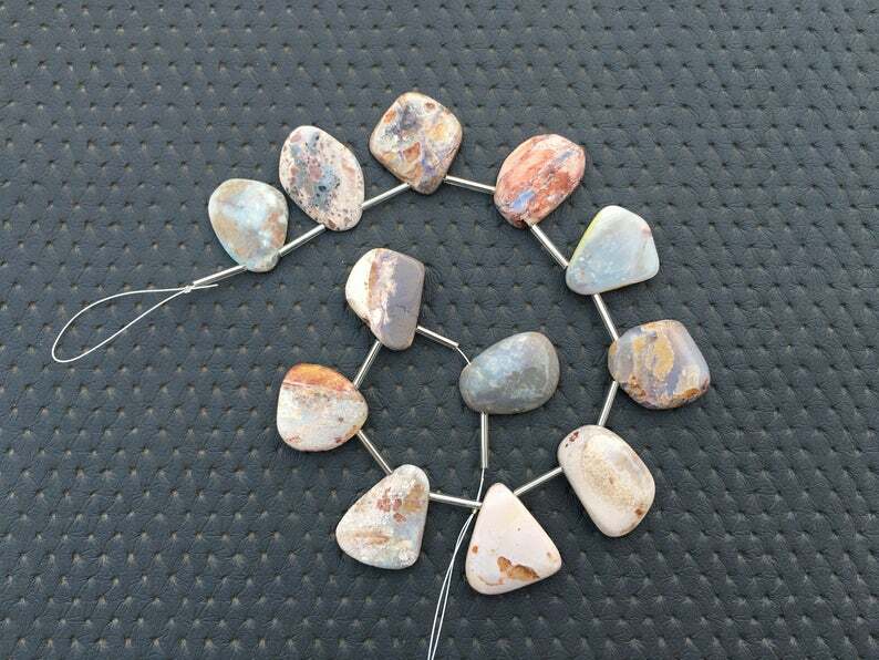 12-Piece Raw Polished Australian Opal Rough Stones for Natural Abundance