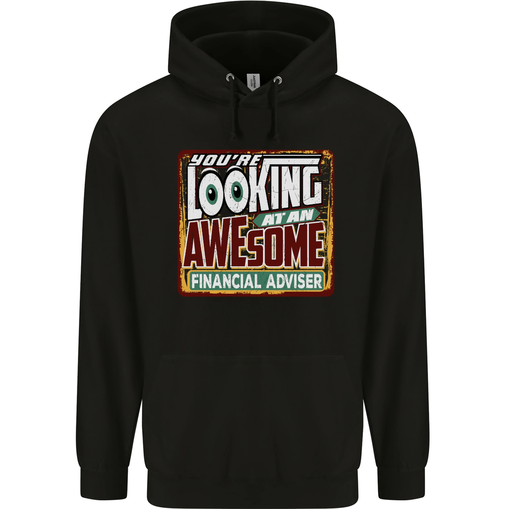 Looking at an Awesome Financial Advisor Mens 80% Cotton Hoodie