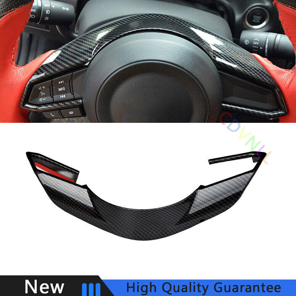 Fit For Mazda 3 Axela 2017-2019 Carbon Fiber Car Steering Wheel Decor Cover Trim