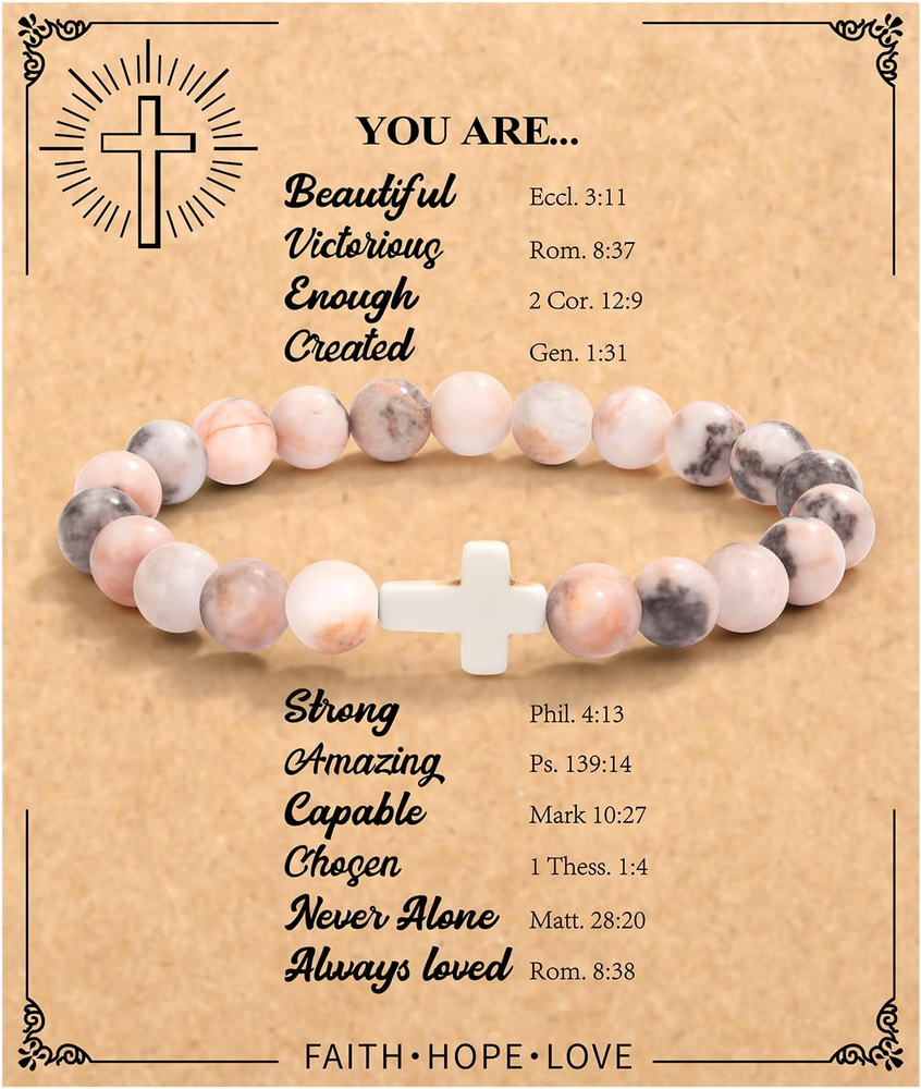 Christian Christmas Gifts for Women, Religious Cross Bracelet Gifts for Women/Da