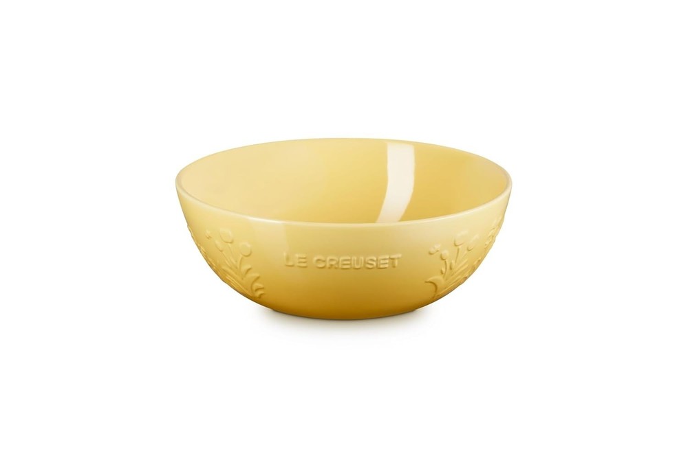 Le Creuset Sphere Multi Bowl 25cm Spring Relief Chamomile Yellow Stoneware New