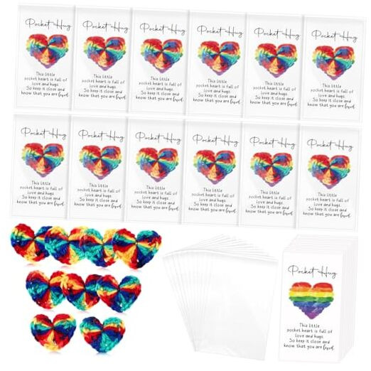 Pride Party Favors Bulk Valentines Day Gifts Hand Crocheted Rainbow Heart-image