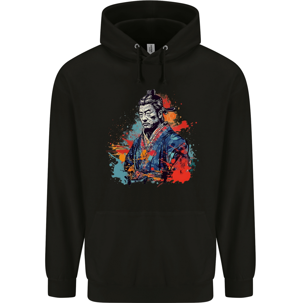 Samurai Elder Fantasy Warrior Ronin Bushido Mens 80% Cotton Hoodie