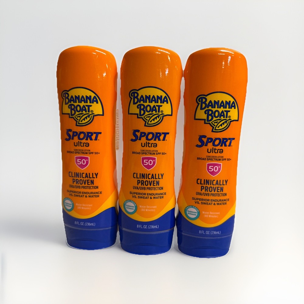Banana Boat Ultra Sport SPF 50+ Sunscreen Lotion 8oz 3-Pack