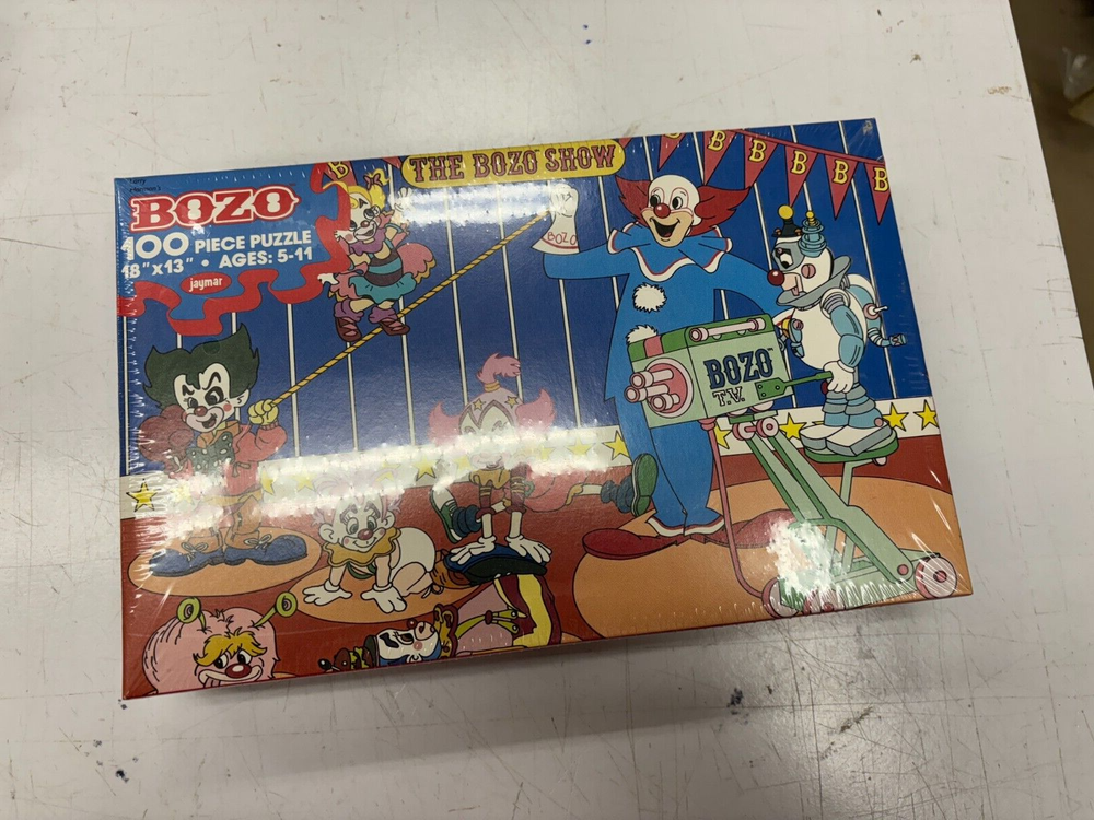 VINTAGE BOZO CIRCUS JIGSAW PUZZLE 100 PIECES 13X18 STILL SHRINK WRAPPED 1988 #1