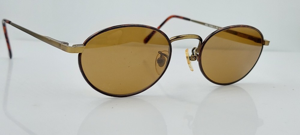 Vintage CODE 198601 Brown Gold Oval Metal Sunglasses Frames Korea