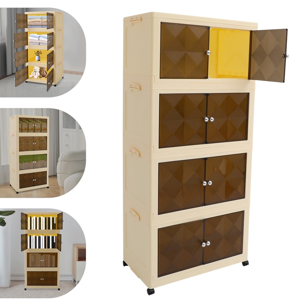 4-Tier Foldable Storage Bin Organizer for Home & Office