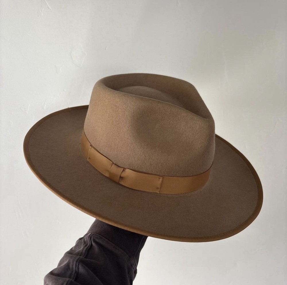 Gigi Pip Womens 59 M/L Hat Monroe Rancher Felt Brown Australian Wool