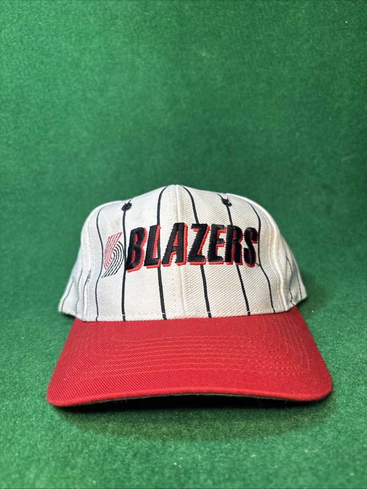 Vintage 90s Portland Trailblazers Blazers Snapback Striped Hat