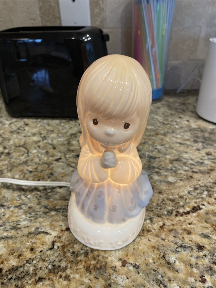 1990s VTG Precious Moments Night Light Praying Girl Lamp by Enesco Samual J Butcher