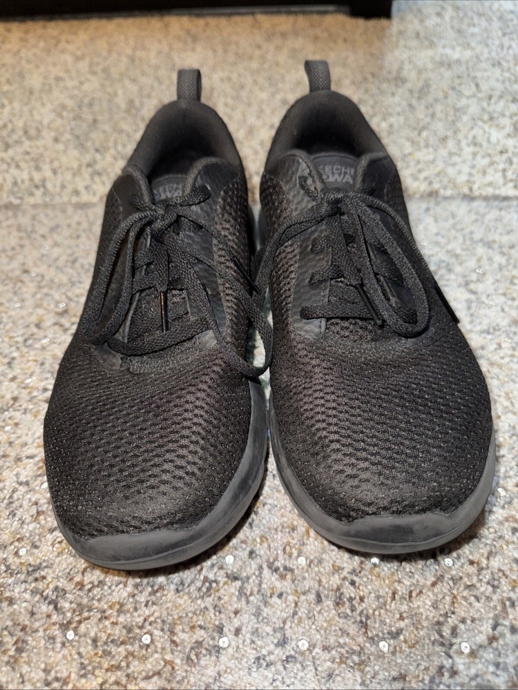 Skechers Womens Go Walk Joy Paradise 15601W Black Running Shoes Sneakers Sz 7.5