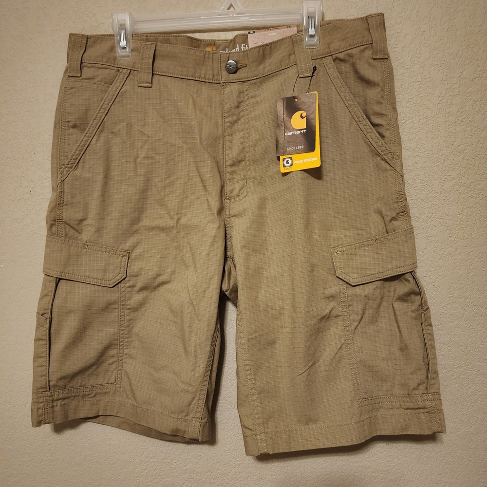 NWT Carhartt Shorts Mens 36 Khaki Force Broxton Cargo Ripstop Relaxed Fit
