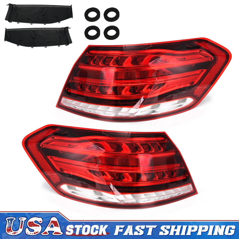 Pair for 2014-2016 Mercedes W212 E250 E350 E400 E63 Sedan LED Tail Light LH+RH