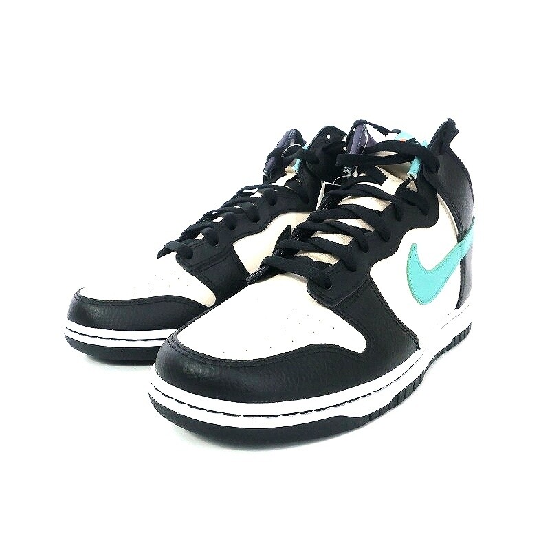 NIKE Men 10.0US   Dunk High Retro Emb Pearl White And Washed Teal Sneakers Shoes