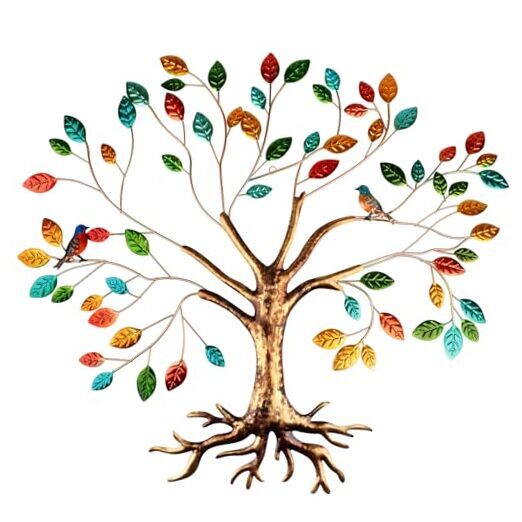 Fangoo Tree of Life Metal Wall Art Sculpture 22 x 26 inch Large Metal Tree of