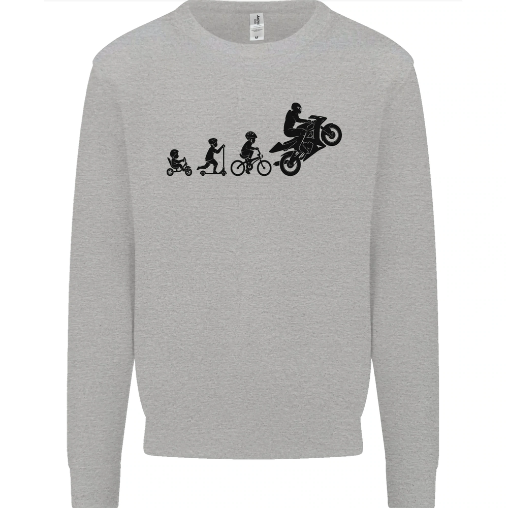 Motorbike Evolution Funny Biker Motorcycle Mens Sweatshirt Jumper