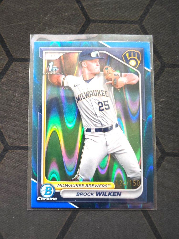 2024 Bowman Chrome Baseball Blue Raywave 1st RC Brock Wilken 124/150