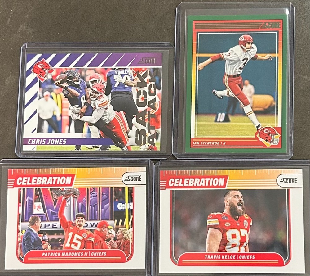 2024 Panini Score Football Kansas City Chiefs 4 Card Insert/Parallel Trading Lot