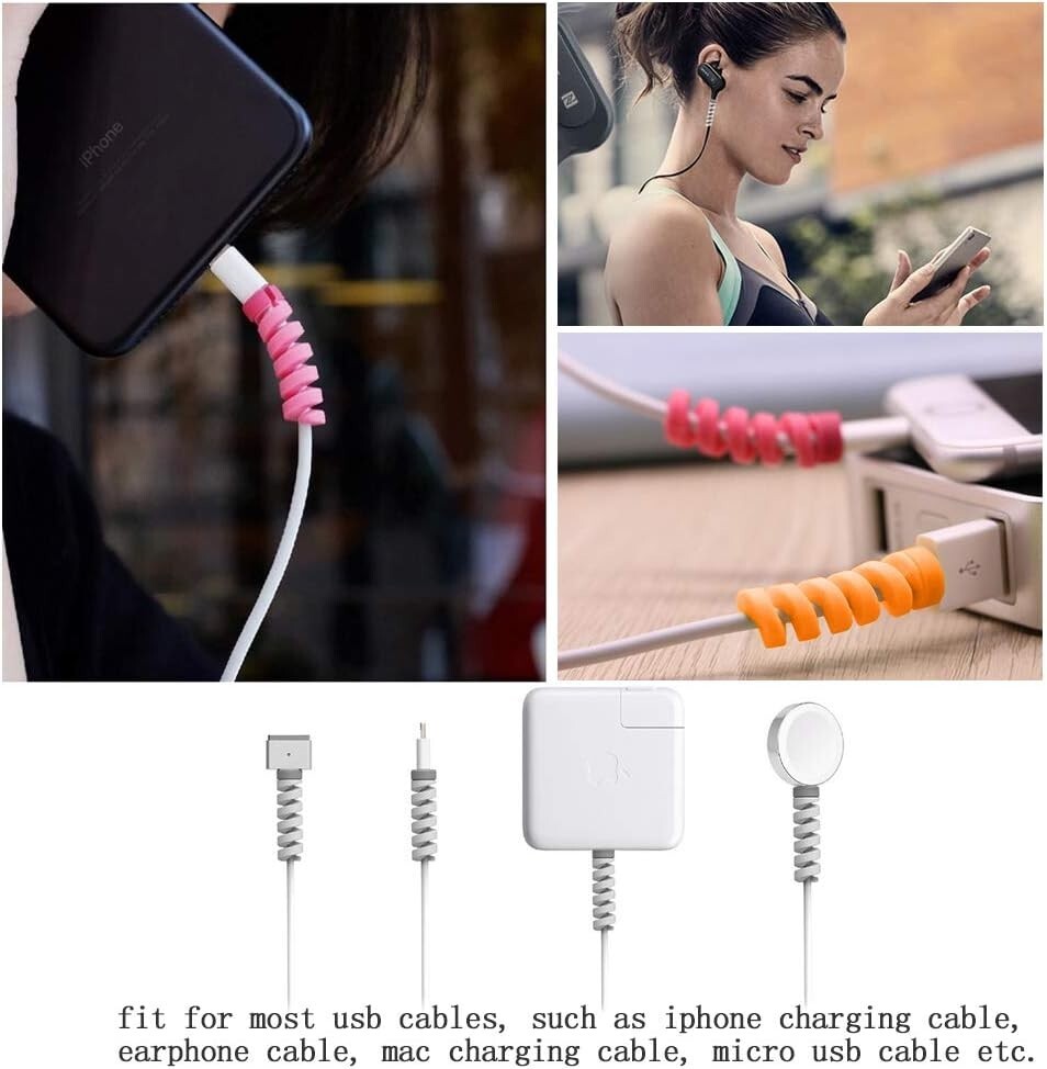 Spiral Wire Protector for USB Charger Headphone Cable Ends