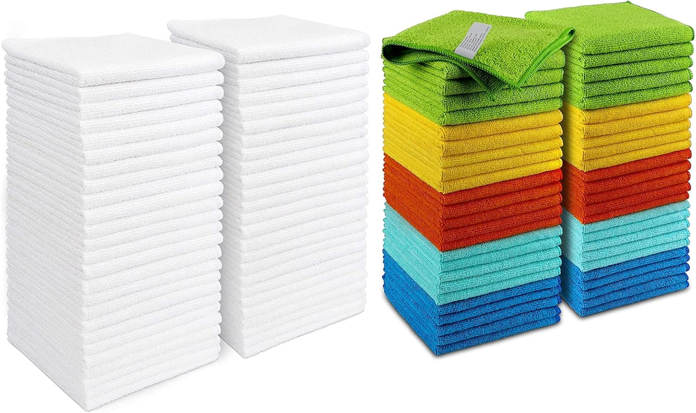 Microfiber Cleaning Cloths-50 Pack, Premium All-Purpose Softer Highly Absorbent,