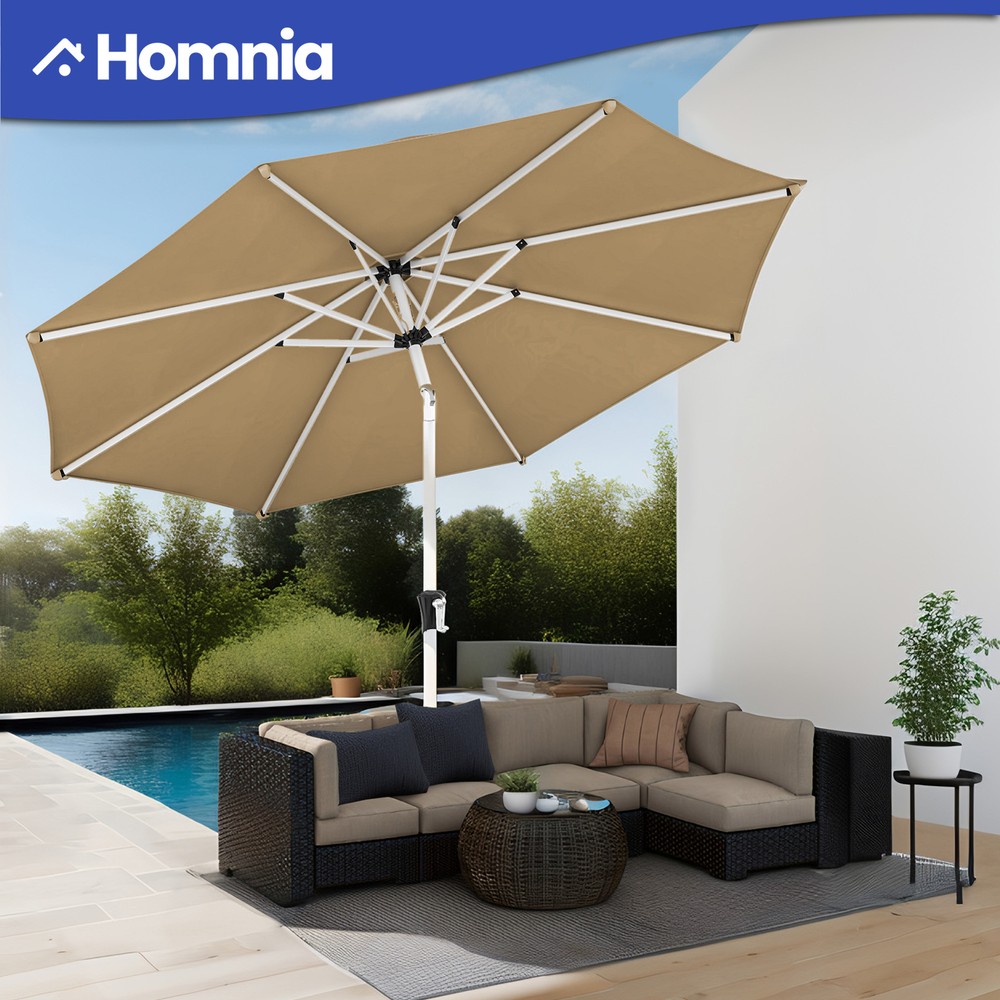 10 ft Patio Outdoor Market Umbrella Sun Shade Tilt Swivel with Adjustable Crank