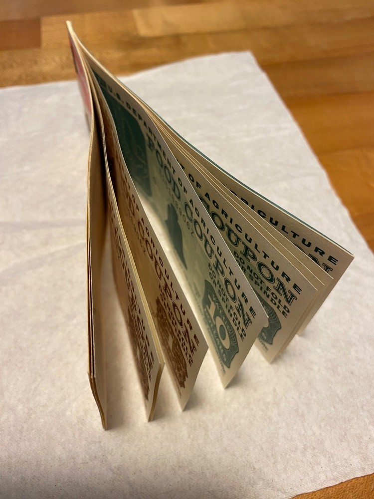 Full $65 Food Stamp Coupon Book issued in 1996, Includes six $10's and five $1's-image