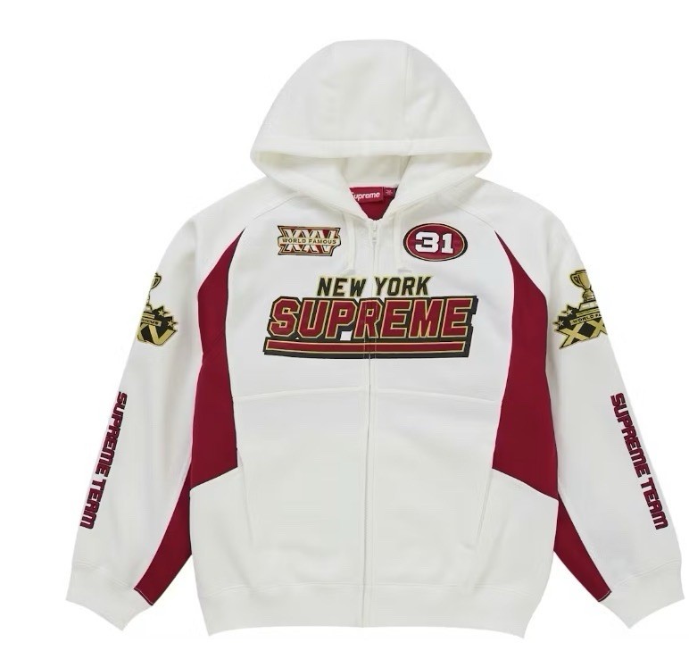 SUPREME Football Zip Up Sweatshirt Size XL  FW25 WHITE IN HAND SHIPS SAME DAY